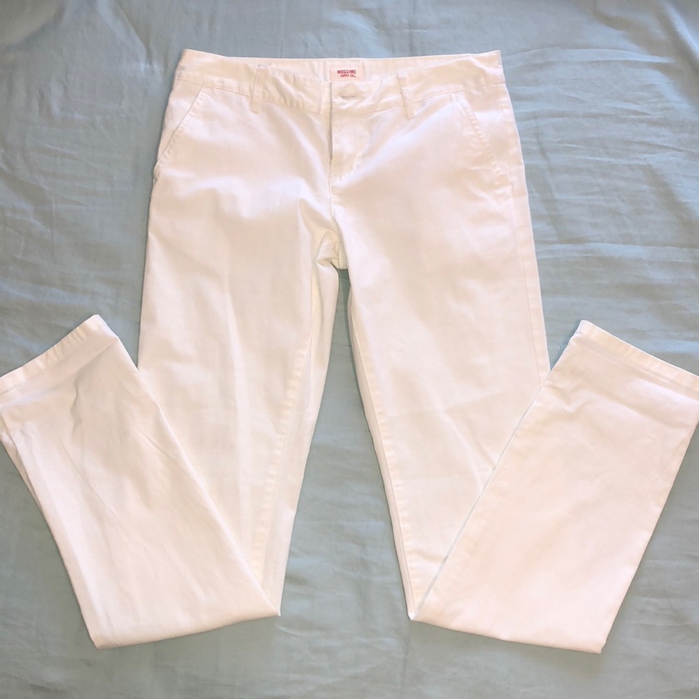White fitted straight jeans